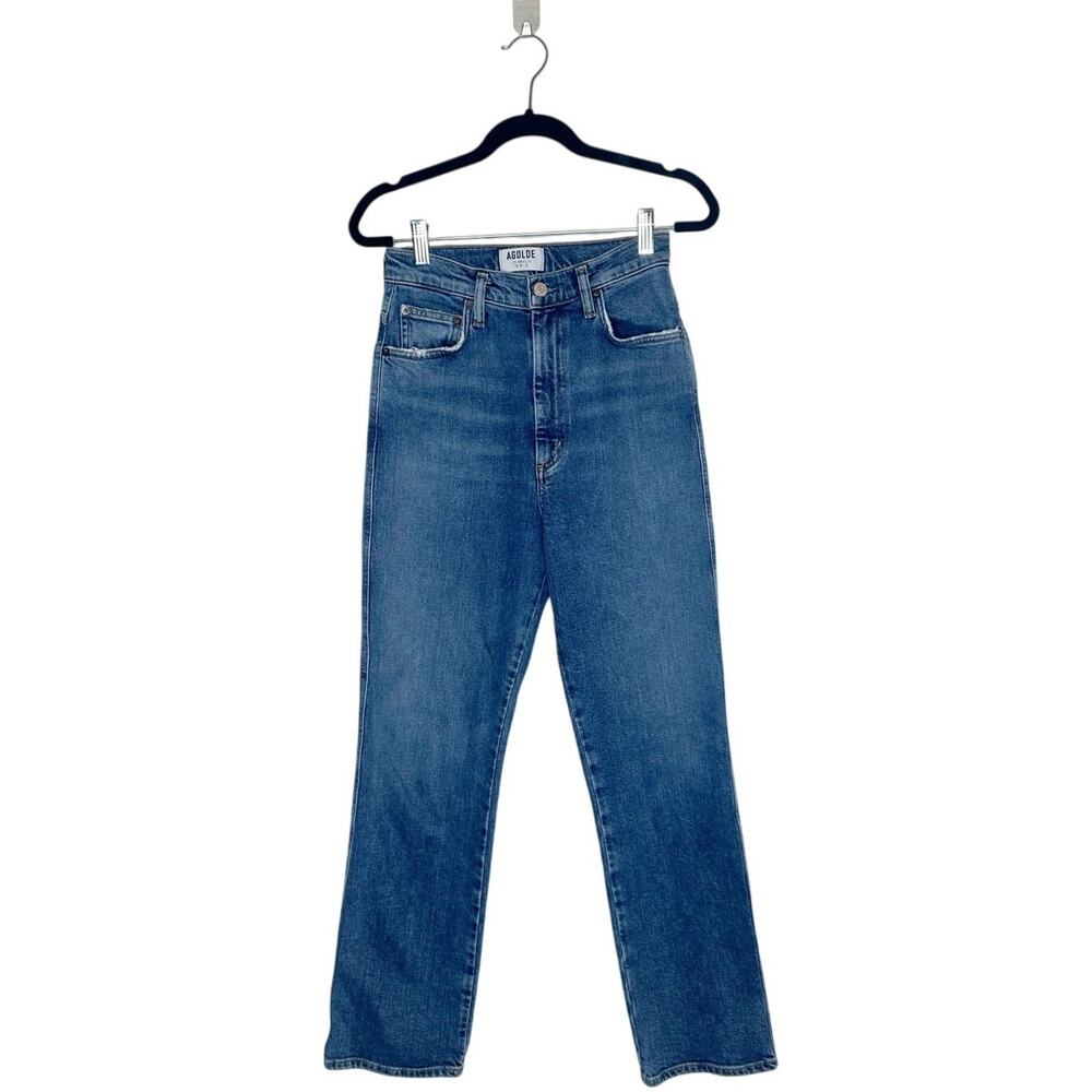 Agolde Straight Leg High Rise Jeans Women's Blue Size 25